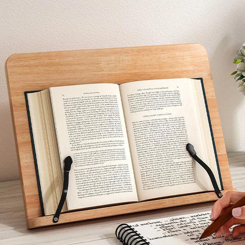READSTYLE – Soporte de lectura de madera ajustable y plegable para ahorrar espacio