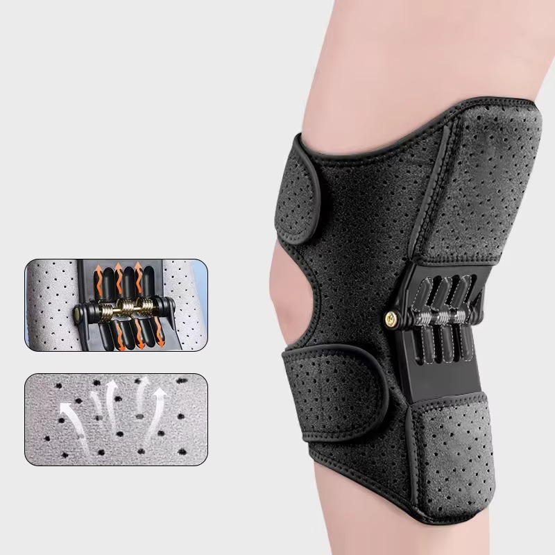 Soporte de Rodilla Ajustable con Resortes de Rebote para Alivio y Estabilidad Articular