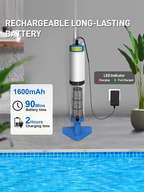Aspiradora de piscina recargable y sin cable con función de limpieza 3 en 1