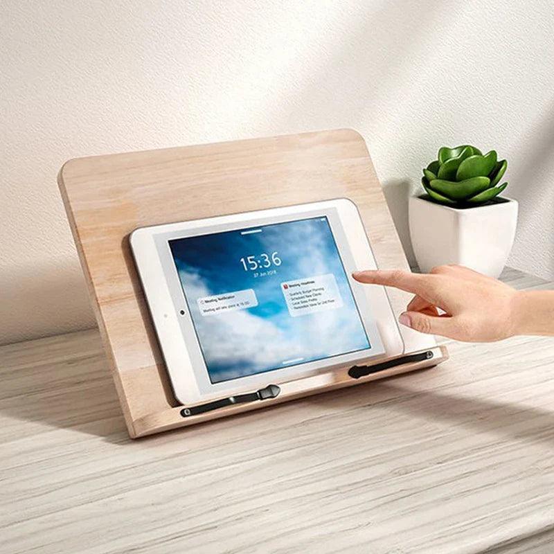 READSTYLE – Soporte de lectura de madera ajustable y plegable para ahorrar espacio