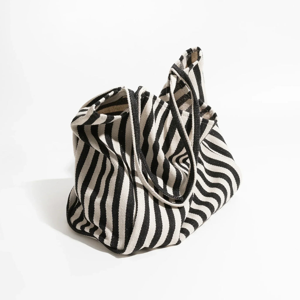 Bolsa de lino a rayas