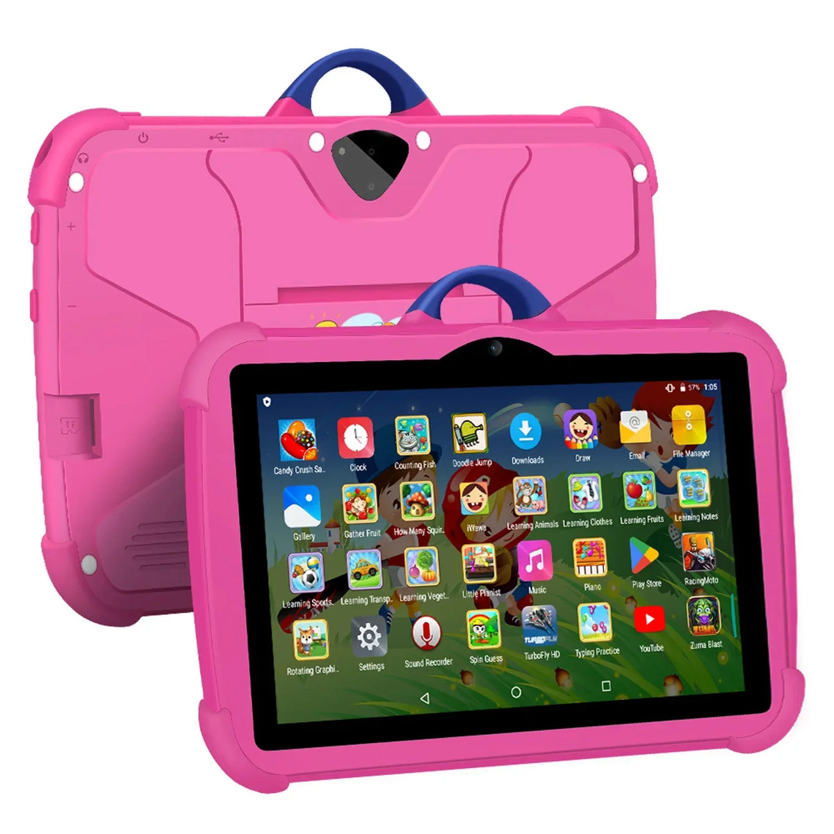 Tableta Infantil de 7 Pulgadas Verde 4GB RAM 64GB ROM Para Niños Android