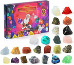 CRYSTALGEMS – Calendario de Adviento de Piedras Preciosas Mágicas con 24 Cristales Naturales