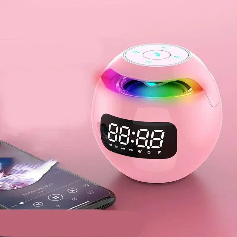 Altavoz Despertador Bluetooth con Luz Nocturna LED y Reloj Digital para Dormitorio