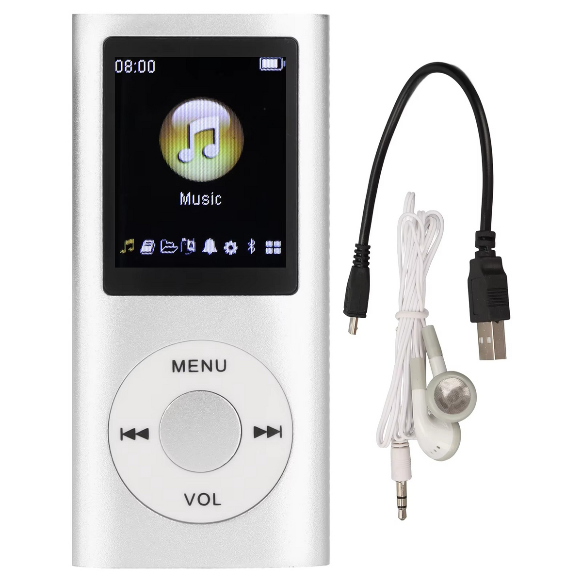 Reproductor MP3 compacto y de alta resolución con una pantalla LCD de 18