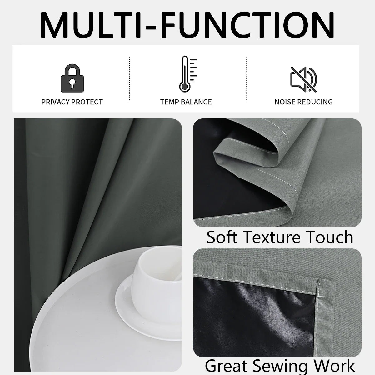 LUXEDRAPE - Cortinas Modernas 100% Opacas con Forro Revestido para Dormitorio y Sala de Estar