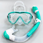 AquaJuni Máscara de Buceo Infantil con Snorkel | Antivaho y a Prueba de Fugas | Vidrio Templado y Silicona | Para Niños y Niñas de 7 a 15 Años
