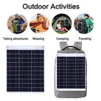 Panel solar portátil SOLVION Charge 100W | 5V | Doble USB | Impermeable | Exterior y Camping