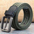 Cinturón de Lona para Hombre – Banda Ajustable Casual a Rayas