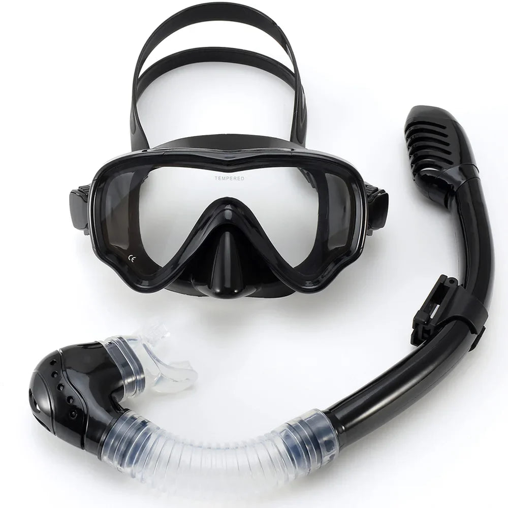 AquaJuni Máscara de Buceo Infantil con Snorkel | Antivaho y a Prueba de Fugas | Vidrio Templado y Silicona | Para Niños y Niñas de 7 a 15 Años