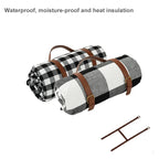 Manta de picnic impermeable con correa de cuero