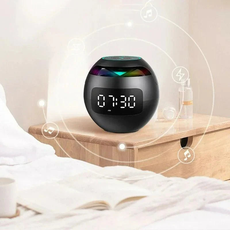 Altavoz Despertador Bluetooth con Luz Nocturna LED y Reloj Digital para Dormitorio