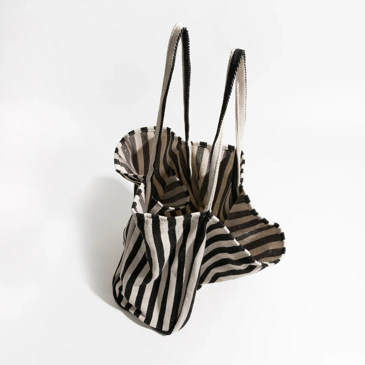 Bolsa de lino a rayas