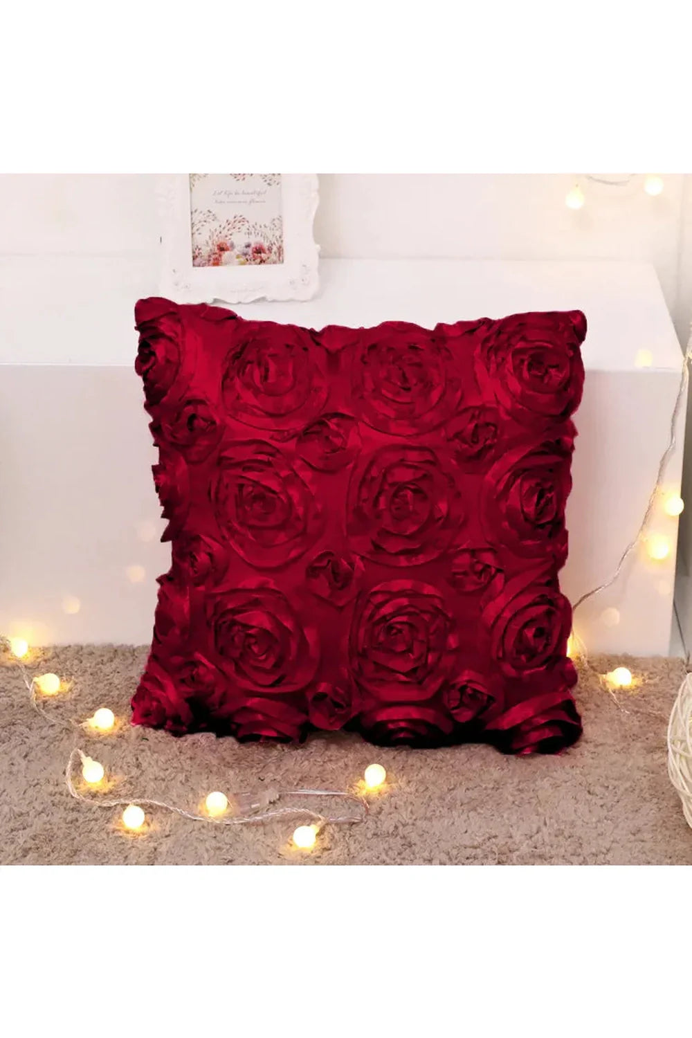Funda de almohada 3D de rosa