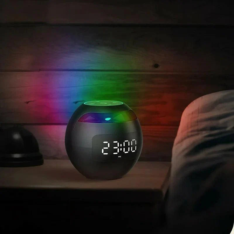 Altavoz Despertador Bluetooth con Luz Nocturna LED y Reloj Digital para Dormitorio