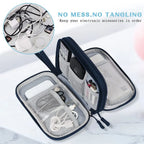 Techviva PackSafe Organizador Electrónico | 2 capas y resistente al agua | Para cables, cargadores, USB y accesorios | Compacto y portátil