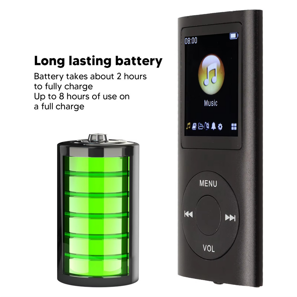 Reproductor MP3 compacto y de alta resolución con una pantalla LCD de 18