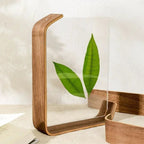 FOTODUO – Marco de fotos de acrílico y madera con vista doble para decoración moderna de mesa