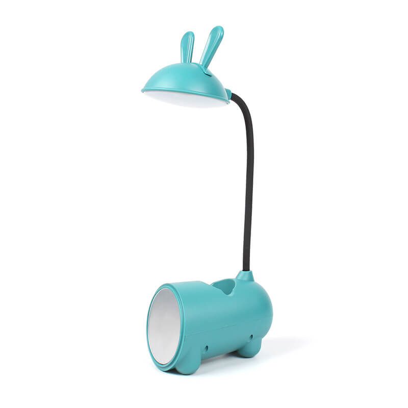 Lámpara de escritorio LED con diseño de conejo y soporte para bolígrafos – Táctil y regulable