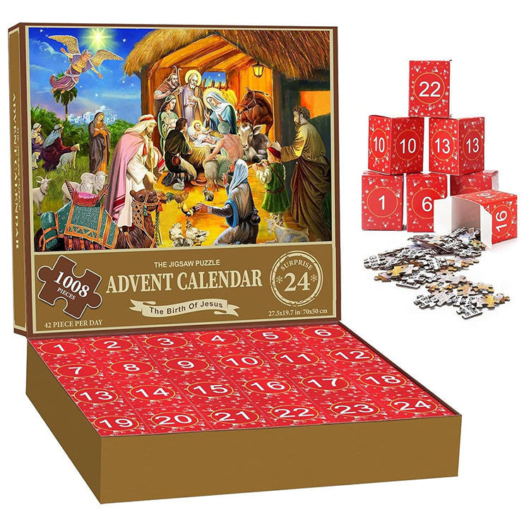 1008PCS Rompecabezas de Navidad Calendario de Adviento - Regalo de Navidad
