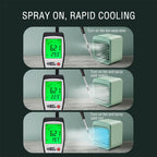 Coolivio Mini AirCooler | Ventilador portátil 3 en 1 con USB, humidificación y función de enfriamiento | 3 velocidades | Batería de 2500 mAh | Para oficina, viajes y hogar