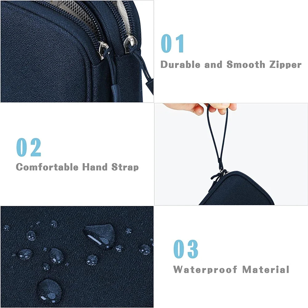Techviva PackSafe Organizador Electrónico | 2 capas y resistente al agua | Para cables, cargadores, USB y accesorios | Compacto y portátil