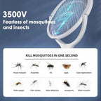 ZapGuard – Raqueta eléctrica para mosquitos 5 en 1 con LED