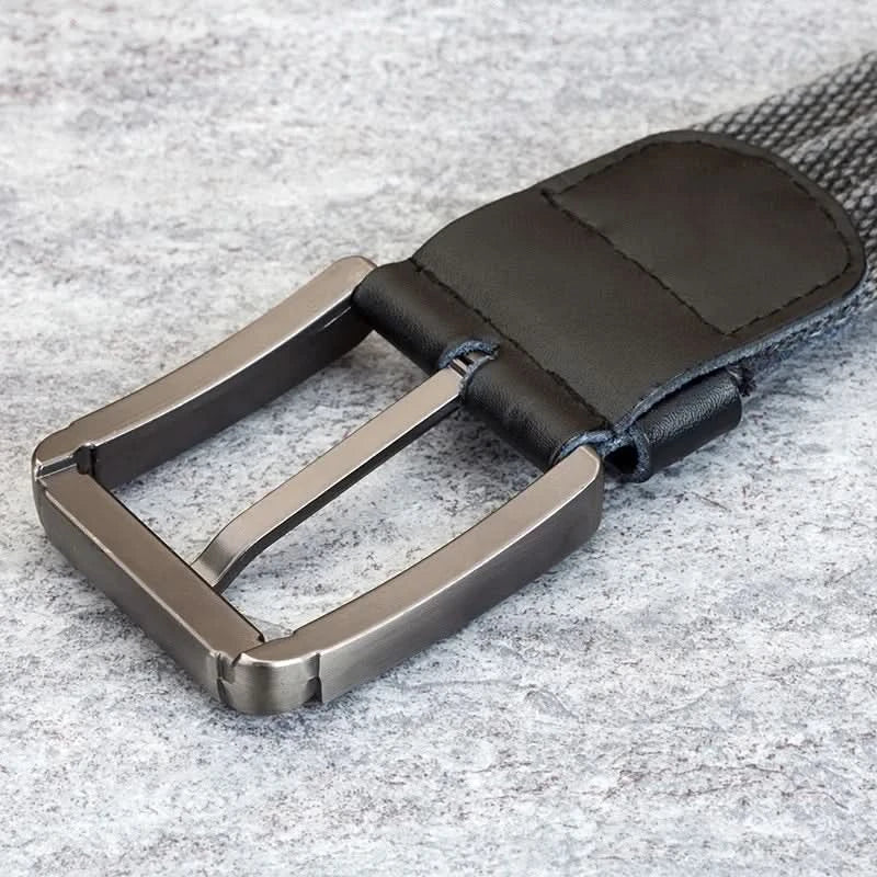 Cinturón de Lona para Hombre – Banda Ajustable Casual a Rayas
