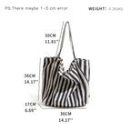 Bolsa de lino a rayas