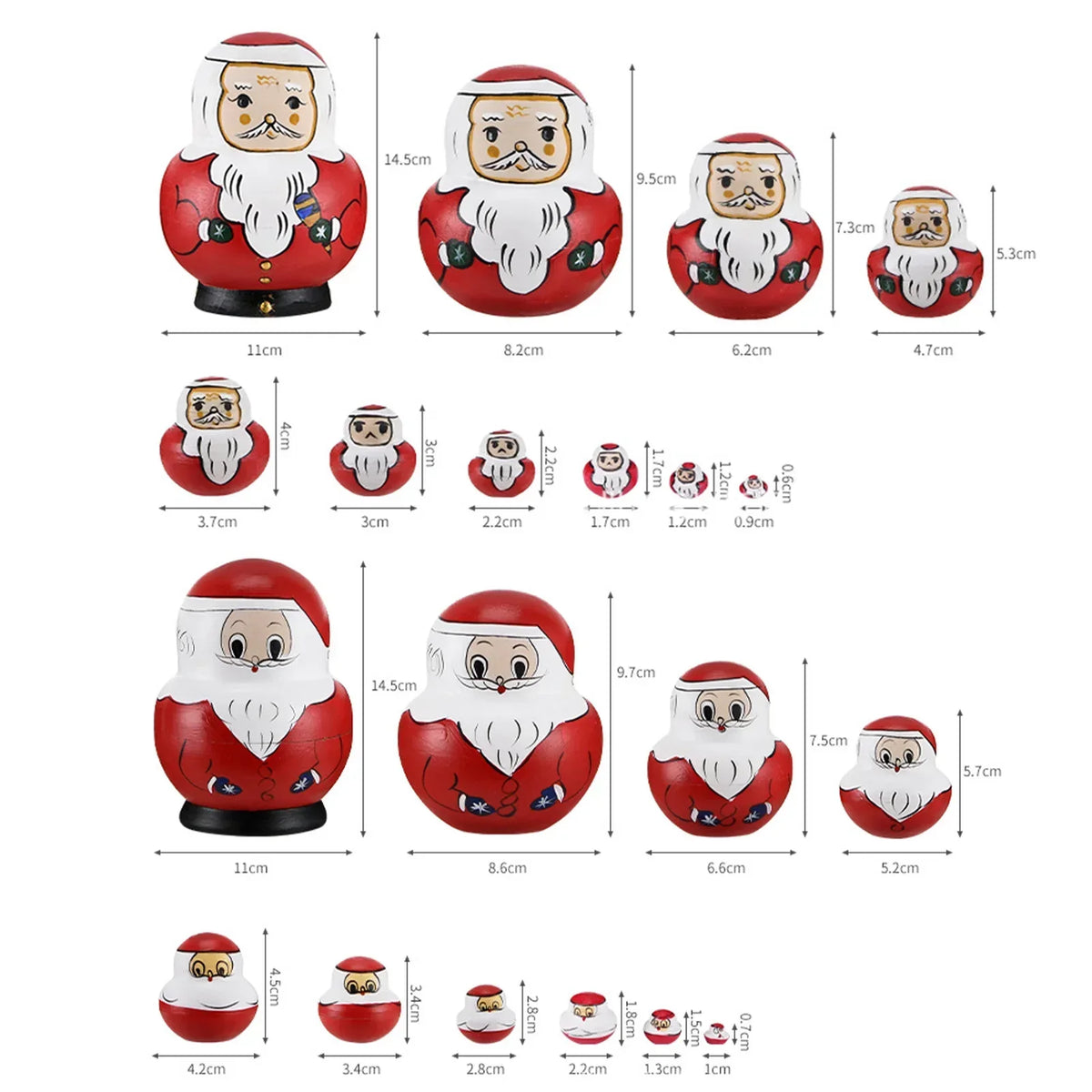 10 piezas/set de muñecas matryoshka rusas de madera