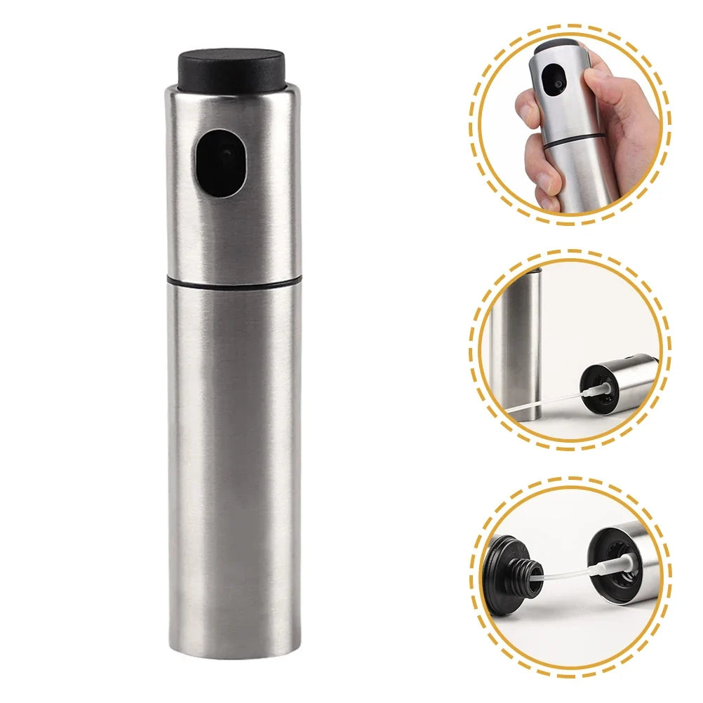 Pulverizador CULINARA FineMist | Botella de spray de acero inoxidable de 100 ml | Para aceite, vinagre y BBQ | Recargable y dosificador fino