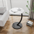 Mesa Auxiliar Redonda Compacta para Sala de Estar y Dormitorio con Estructura Estable