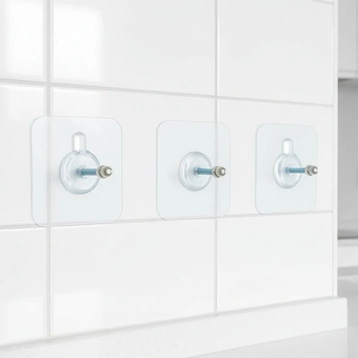 TRACELESS – Ganchos de pared sin residuos 10 piezas transparentes y fuertes