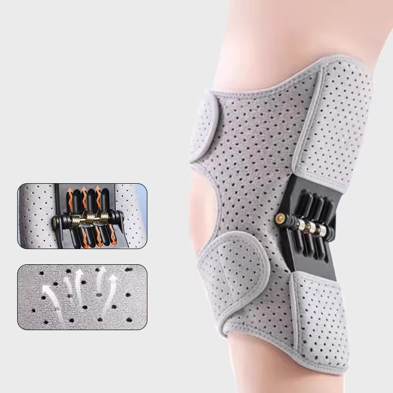 Soporte de Rodilla Ajustable con Resortes de Rebote para Alivio y Estabilidad Articular