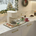 SNOWMATIQ – Alfombrilla de cocina navideña para secado y decoración