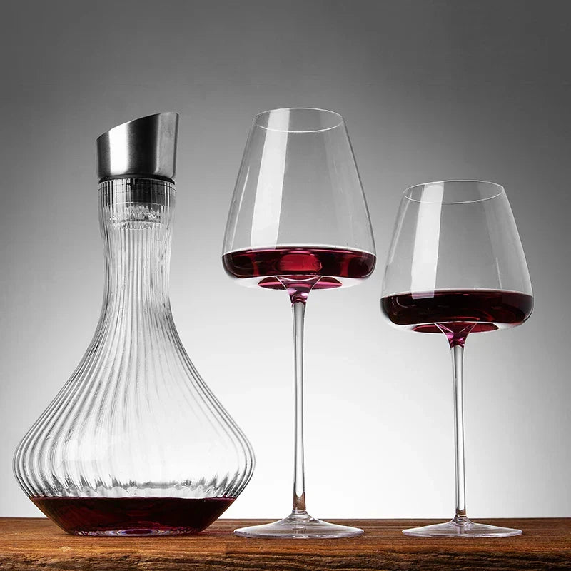Juegos de 2, 4 y 6 Copas de Vino y Champán de Cristal Hechas a Mano - 4 Tamaños