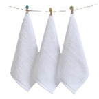10 Piezas Toalla de Mano de Algodón Suave Blanca Hotel
