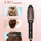 Stylique Plancha de Cabello y Rizador 3 en 1 | Alisar, Ondas, Volumen | Cepillo Anti-Quemaduras