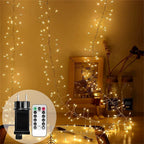 Cadena de luces LED Cluster Lumistra | Blanco cálido y blanco frío | 36 m de alambre plateado | Impermeable IP44 | Para Navidad, bodas y fiestas