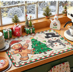 SNOWMATIQ – Alfombrilla de cocina navideña para secado y decoración