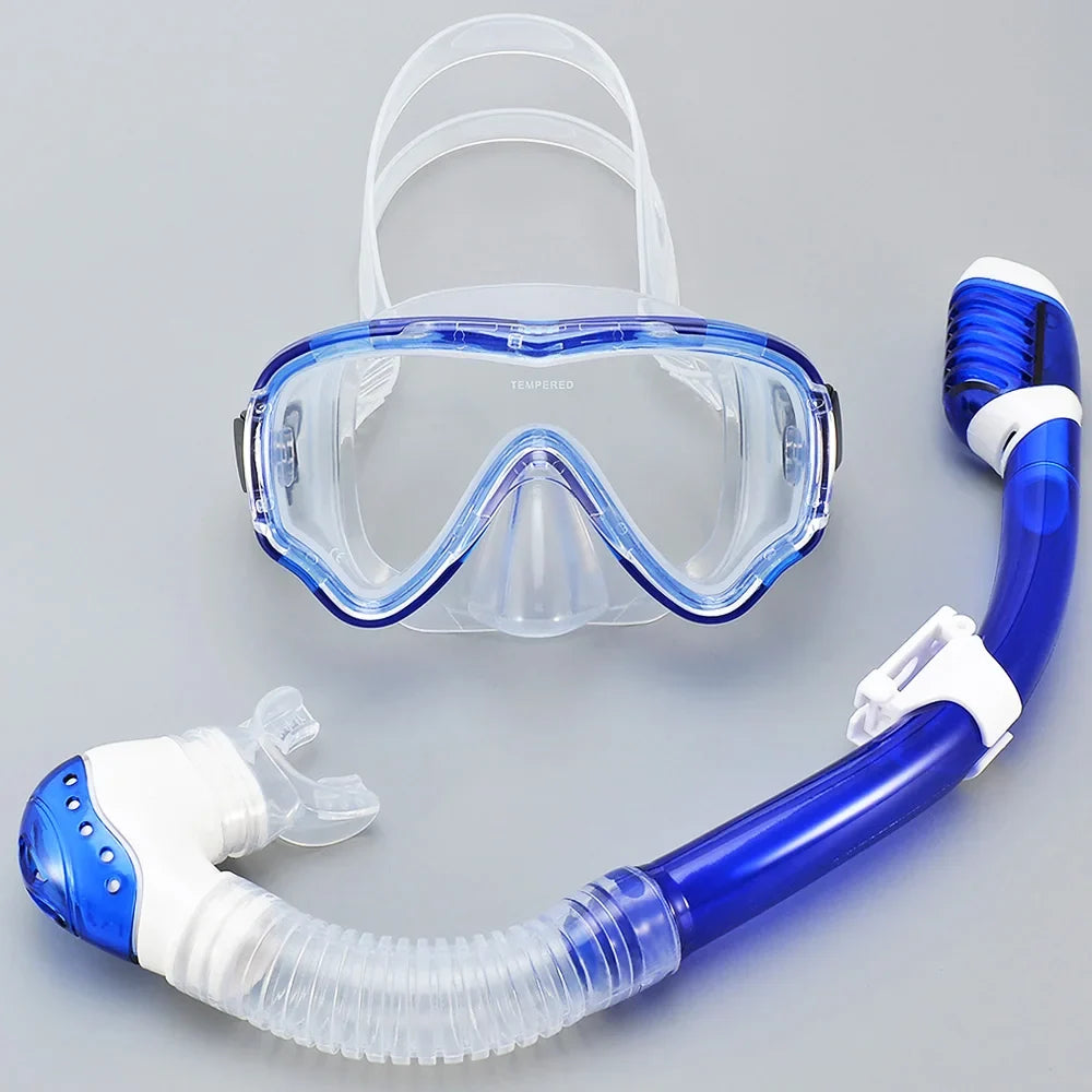 AquaJuni Máscara de Buceo Infantil con Snorkel | Antivaho y a Prueba de Fugas | Vidrio Templado y Silicona | Para Niños y Niñas de 7 a 15 Años