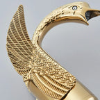 Grifo monomando dorado para fregadero Swan