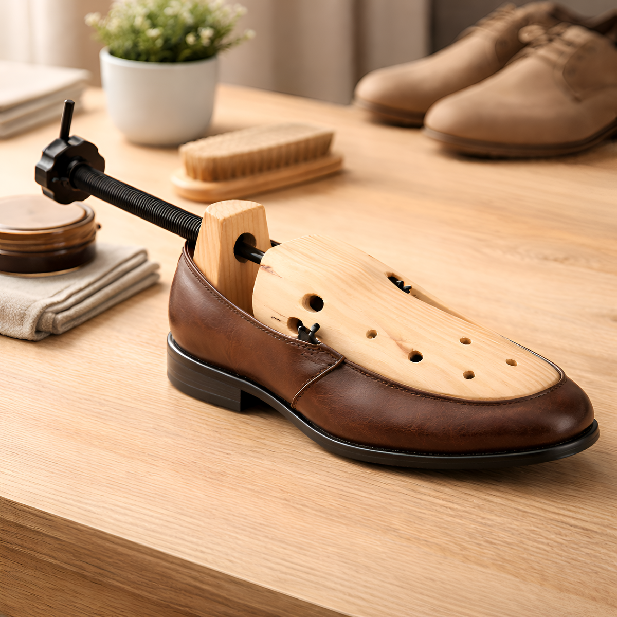 Adrian - Horma Ajustable para Zapatos 2 Vías de Madera