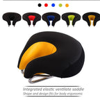 Silla de Bicicleta Sin Nariz para Montaña con Cojín Suave Engrosado (Rojo)