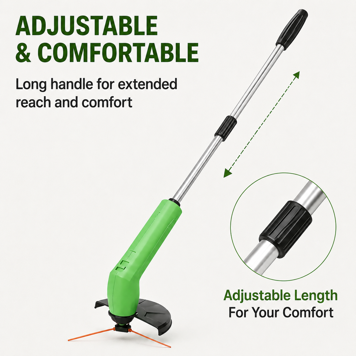 TRIMMASTER - Cortadora de Césped Mini Inalámbrica Ligera y Ajustable