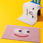 Alfombra de Entrada de PVC Antideslizante con Cara de Smiley