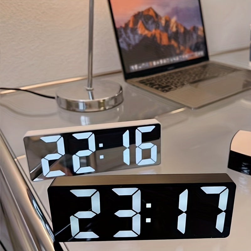 Reloj Despertador Digital LED con Pantalla de Temperatura y Brillo Ajustable