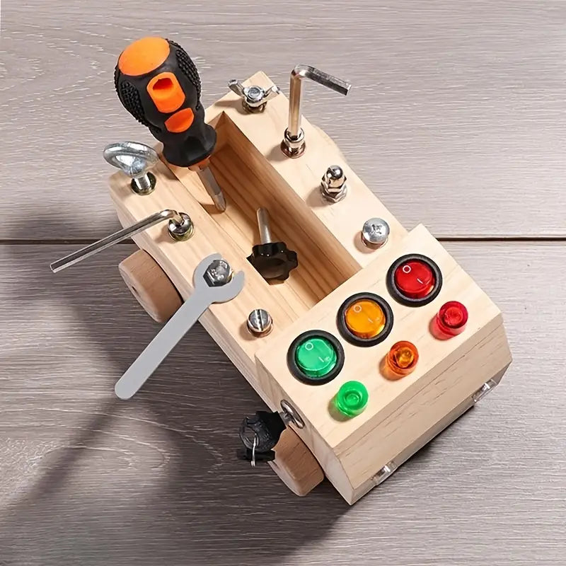 Tablero Montessori con 6 LED y 8 Tornillos de Montaje Set