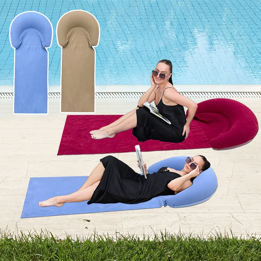 Colchoneta Inflable Cómoda con Almohada para Playa y Camping
