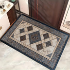 STYLEHAVEN - Alfombrilla de Entrada Lavable a Máquina con Borde Geométrico